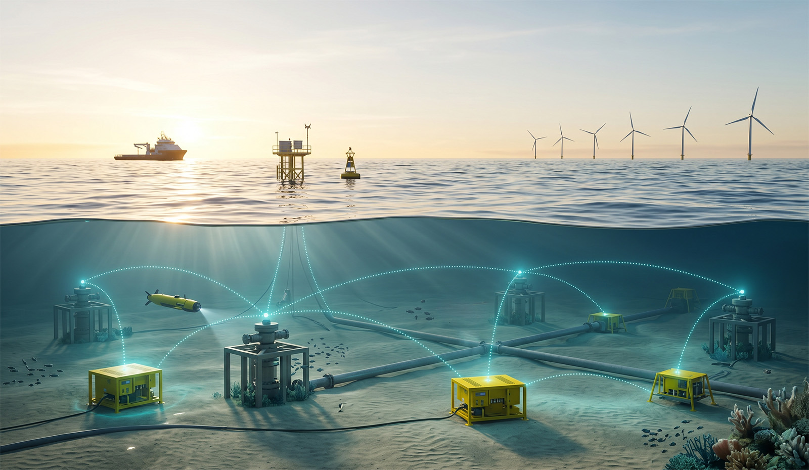 Decommissioning and brownfield monitoring for CO2 and methane leaks over a seabed sensor network