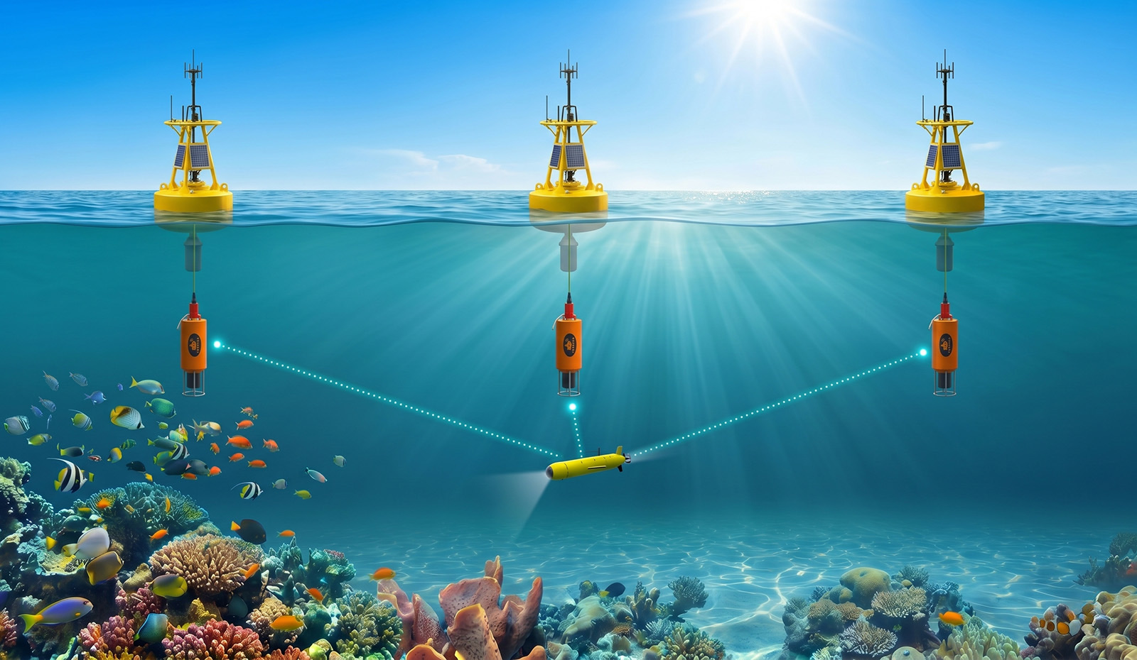 Underwater navigation and positioning research with acoustic ranging between networked nodes